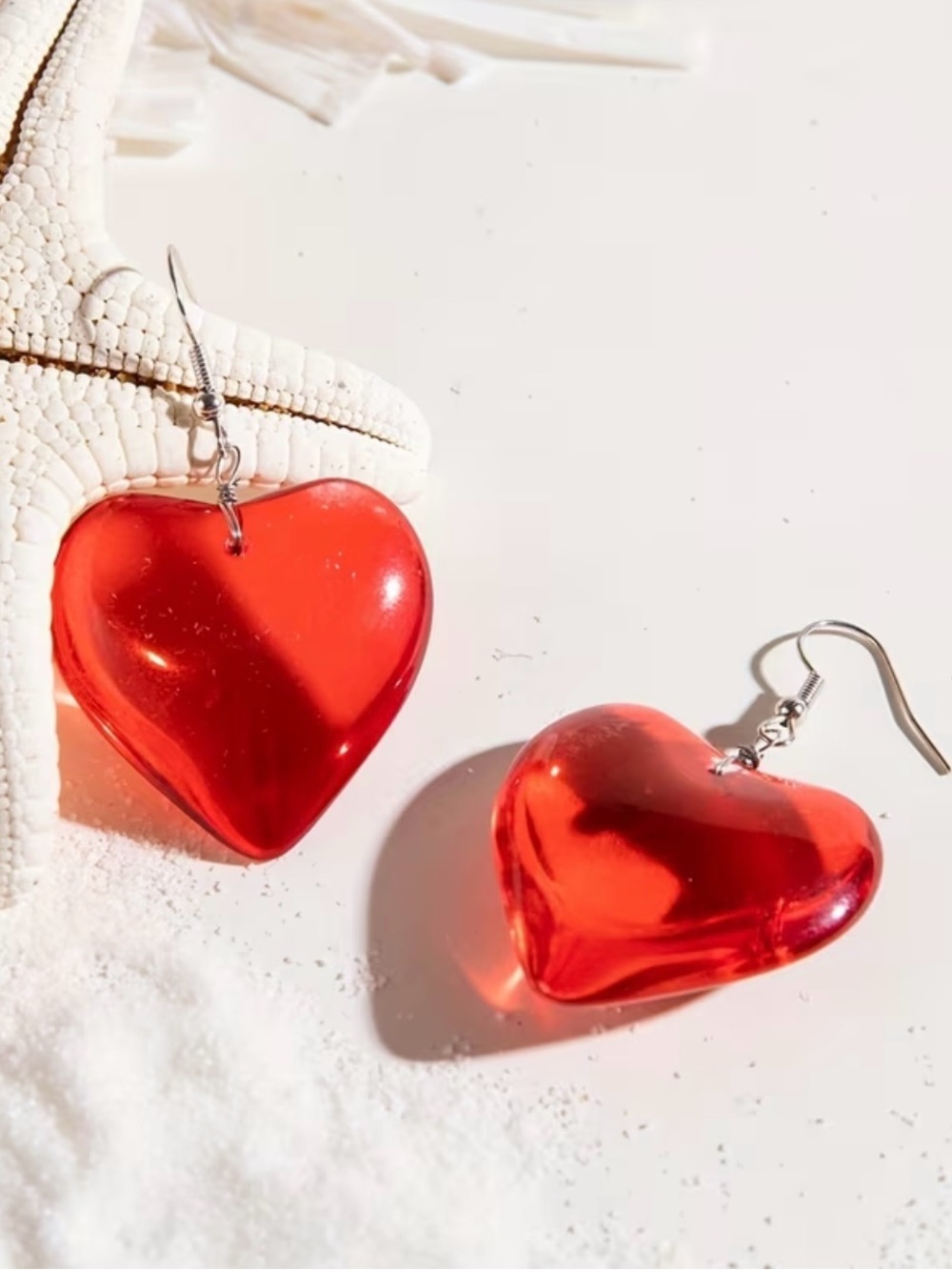 NEW! Red Heart Drop Earrings. Statement Heart Earrings ❤️ (A1-39)